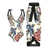 Women's Swimwear Sexy Floral Print 2 Pieces Bikini Set 2023 Summer Beach Wear Triangle Bikinis Swimsuit With Skirt Cover-up
