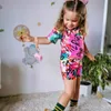 Clothing Sets 2023 Baby Girl Summer Short Sleeve Tops Rainbow Color Shorts Kids Casual Clothes Children's Girls 2pcs Outfits 8Y 230630