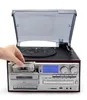 Radio Looptone 3 Speed Bluetooth Vinyl Platenspeler Vintage Draaitafel Cdcassette Speler Am/fm Radio Usb Recorder Auxin Rca Lineout