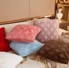 Luxury Tuscan Imitation Fur Throw Pillow Case Cover High Grade Sofa Cushion Soft Plush Seat Cushion Back Cushion Pillows