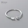 Con pietre laterali Modian Real 925 Sterling Silver Simple Thin Clear CZ Anelli a barretta regolabile in oro 14K per le donne Regali di gioielli da sposa 230629