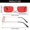 Solglasögonramar 2023 Fashion Rectangle Rimless Square Vintage Glasses Luxury Design Unisex Retro Frame Gradient UV400 Eyewear 230629