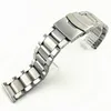 Titta på band Silver Security Buckle rostfritt stål Band Band 20mm 22mm 24mm Watch Strap Wrist Armband 3 Pärlor med stift 230626