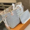 Klasyczne designerskie torby dla kobiet stare kwiaty Tartany Torba kompozytowa z torebką Lady Luksusowe torba zakupowa Never Fuls Fuls Tote Bag