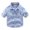 Camisas infantis primavera verão camisa floral infantil manga comprida camisa masculina de algodão 2-7 anos roupas infantis para primavera outono 230628