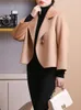 Trench femme hiver 2023 manteau cachemire Double face court coupe haute Style Hepburn petite couette