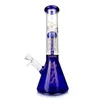 12 inches glass bong dab rig smoke water pipe hookah 6 arm trees bongs beaker base smoking water pipes oil rigs recycler mixed color 14mm bowl