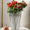 Vases Bright Glass Vase Home Decorations Bright Crystal Glass Vase Dried Flowers Desktop Decoration Decorative Utensils x0630