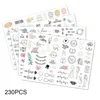 Gift Wrap 206/230PCS Heart Bliss Decals Removable Bridal Scrapbooking Cute For Package Decoration Packing