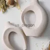 Vases Nordic Ceramic Interlock Vase White Unique Style Ceramic Vase Gift Living Room Bedroom Dining Table Wedding Decoration x0630