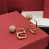 Designer Stud Earring V Logo Charm Pearl Earring Women Luxury Metal Earring Jeweler Woman Gift Fashion Hoop Jewelry AV