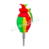 Grenade Silicone Collector Kit with 14mm gr2 titanium tip oil rig Concentrate Pipe Tip Dab smoking pipe DHL Free Shipping