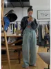 Женские джинсы Houzhou, винтажные Kpop мешковатые джинсовые комбинезоны в стиле хиппи, женские корейские уличные комбинезоны Harajuku, комбинезоны больших размеров, свободные брюки-карго