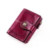Portefeuille en cuir véritable de haute qualité pour femmes petit porte-monnaie femmes portefeuilles sacs à main dames sac à fermeture éclair court luxe violet Walet