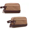 Storage Bags Zipper Men Travel Canvas Toiletry Bag Wash Shower Makeup Organizer Portable Case Pouch Faux Leather