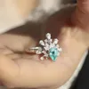 Anelli a grappolo 2023 Anello zircone Paraiba per le donne Corona personalizzata di alta qualità Coppie da sposa Gioielli da sposa Fidanzamento