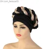 Hidżabs mody cekiny kobiety Turban Hat Africa Braid węzeł szalik głowa hidżab muzułmański wewnętrzny hidżab dla kobiet akcesoria do włosów 220816 Z230630