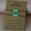 Link Armbanden 2 stks/set Hand Met Lichtgevende BFF Brief Kraal Bijpassende Vriendschap Cadeau Voor Vriend Paar Familie Vrouwen Tiener