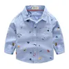 Camisas infantis primavera verão camisa floral infantil manga comprida camisa masculina de algodão 2-7 anos roupas infantis para primavera outono 230628