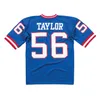 Dikişli Futbol Forması 56 Lawrence Taylor 1986 Blue Mitchell Ness Retro Rugby Formaları Erkek Kadın Gençlik S-6XL