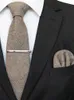 Fliegen JEMYGINS Einfarbige Kaschmirwolle-Krawatte und Einstecktuch-Krawattenklammer-Sets für Männer, tägliches Krawatten-Accessoire-Geschenk