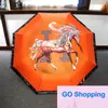 Personality Print Umbrellas INS Fashion Automatic Parasols Men Women Luxury Umbrella Brand Waterproof Sunny Rainy Parasol Umbrella Wholesale