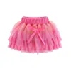 Conjuntos de roupas Mudkingdom Cute Girls Outfits Boutique 3D Flower Lace Bow Tule Tutu Skirt for Toddler Girl Clothes Suit Summer Costumes 230630