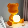 Lámparas de mesa Luces para niños Oso de dibujos animados Cálido Lindo Led Mesita de noche Dormitorio Niño y niña Regalo de cumpleaños Adornos Home Deco