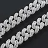 Aangepaste 16 mm VVS Moissanite Iced Out Diamond Chain Necklace Arc 925 Sterling Silver Baguette Cubaan