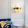Lámparas de pared, dormitorio moderno, luz de noche, cristal de lujo nórdico, sala de estar, luces LED cromadas doradas, iluminación interior