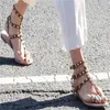 2023-Zapatos Mujer Color Spiked Flat Sandals Stones Studded Flip Sandal Big Size Designer Women's Shoes Summer