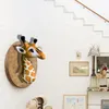 Bonecas de pelúcia adorável GIRAFA cabeça de animal para decoração de parede realista recheado para pendurar design berçário 230629