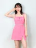 Women Pink Boucle Bow Mini Dress Self-Portrait New 2023High quality