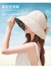 Japanische leere Top Fischer Hut Damen Sommer Strand UV-Schutz Sonnenhut Vinyl Sonnenhut Schleife Hut breitkrempige Eimer Hüte