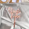 Festive Supplies 1set Rose Gold Bride To Be Acrylic Cake Topper For Bridal Shower Engaged Wedding Hen Party Dress DIY Decorations