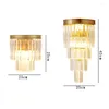 Wandlampen Multi-layer Kristallen Lamp Goud Zwart Modern Eenvoudig Woonkamer Achtergrond Slaapkamer Nachtkastje Gang Led Schans