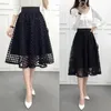 Vestidos 2022 Primavera Nueva Falda plisada negra delgada de cintura alta elástica coreana Falda plisada elegante informal Falda de encaje Aline para mujer Envío gratis