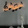 Bougeoirs 1 ensemble Unique fer porte-notes de musique montage mural suspendu thé lumière décor pour bureau à domicile pendaison de crémaillère année cadeaux