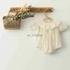 Clothing Sets Infant Baby Girl Romper Ivory Gray Cotton Lace Long Sleeve Newborn Rompers Baby Onepiece Fashion Baby Girl Clothing J230630