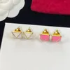 Women Designer Stud Earrings Drop White Oil Luxury Trendy Brass Engagement Earring Wholesale