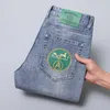 Jeans masculino designer 2023 nova primavera de alta qualidade slim fit tendência elástica leve luxo calça casual 5R8O