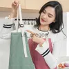 Vases Hand wipe apron Japanese style waterproof and oil proof cooking smock kitchen fashion household women's adult apron x0630