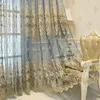 Curtains Nordic Curtains for Living Room Embroidery Tulle Cheap Sheer Voile Fabric Golden Lace Bottom Bay Window Sophistication