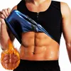 Midja mage shaper män bastu svett väst midja tränare korsett blixtlås träning tank topp bantning kropp shaper kompression skjorta viktminskning fett 230629
