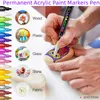 Markery markery farby akrylowej 1228 Kolory 0,7 mm/2,0 mm Dodatkowy marker punktowy Nietoksyczny stały marker Pen Pen DIY Ceramika Szklany Kamień