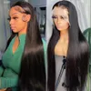 Synthetic Wigs HD Transparent 360 Lace Frontal 4x4 Closure Straight 13x6 Front Human For Black Women 30 34 Inches 230629