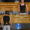 Midja mage shaper män bastu svett väst midja tränare korsett blixtlås träning tank topp bantning kropp shaper kompression skjorta viktminskning fett 230629