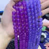 Pierres précieuses en vrac 10mm teinté Jade violet perles rondes pour la fabrication de bijoux à bricoler soi-même collier Bracelet accessoires 5 brins/lot