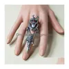 Cluster Rings Wholesale Mens Punk Skl Ring Leisure Alloy Fashion Hip Hop Leading Couple Drop Delivery Jewelry Ot6Ix