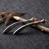 En Kaliteli R8342 Küçük Pala Bıçağı Yüksek Karbonlu Çelik Bıçak Pirinç Kolu Sabit Bıçaklar Bıçaklar Açık Kamp Yürüyüş Balıkçılık Deri Kılıflı Hayatta Kalma Bıçakları